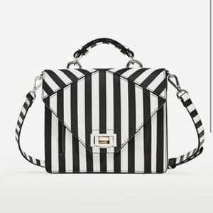 ZARA Two Toned Striped Crossbody Bag